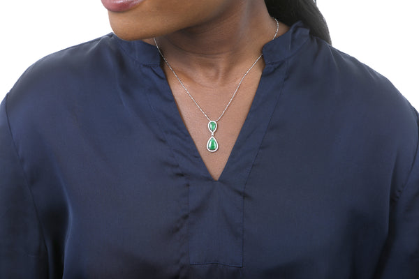 Jadeite Double Pear Shaped Pendant