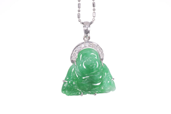 Jadeite Buddha with a Diamond Halo