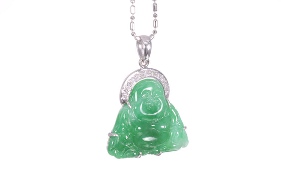 Jadeite Buddha with a Diamond Halo