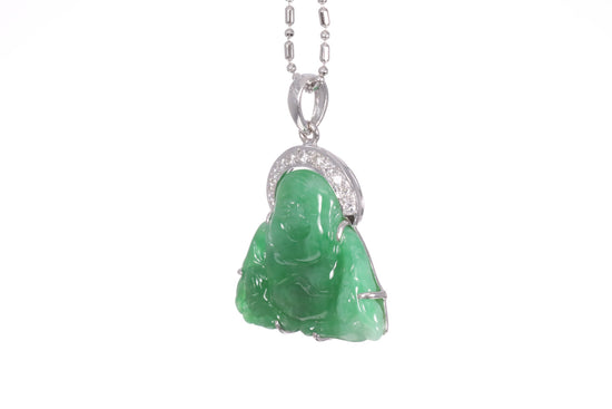 Jadeite Buddha with a Diamond Halo