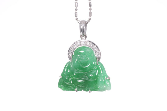 Jadeite Buddha with a Diamond Halo