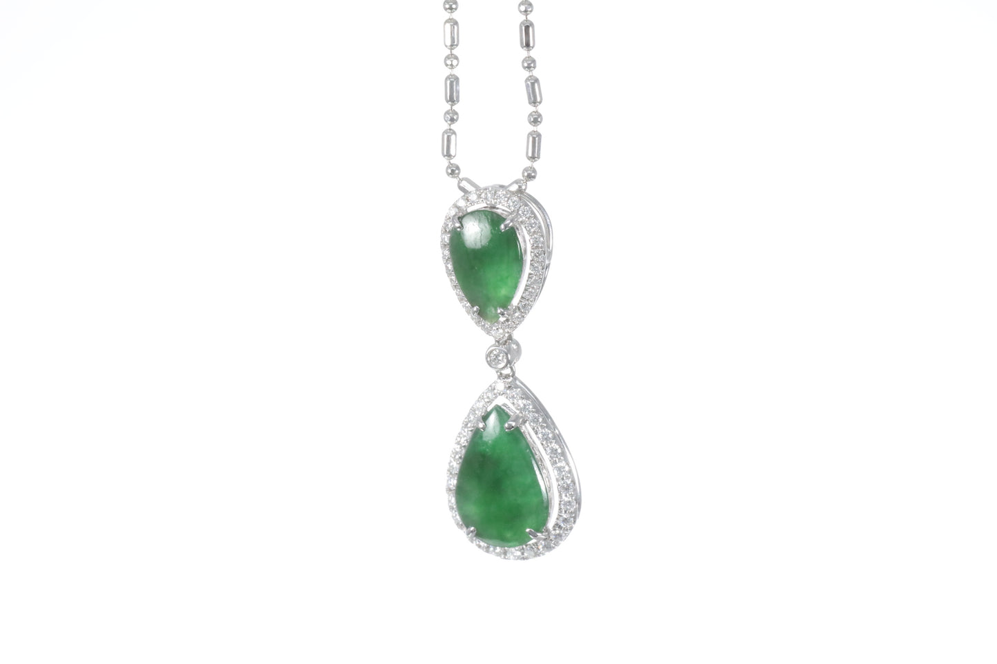 Jadeite Double Pear Shaped Pendant