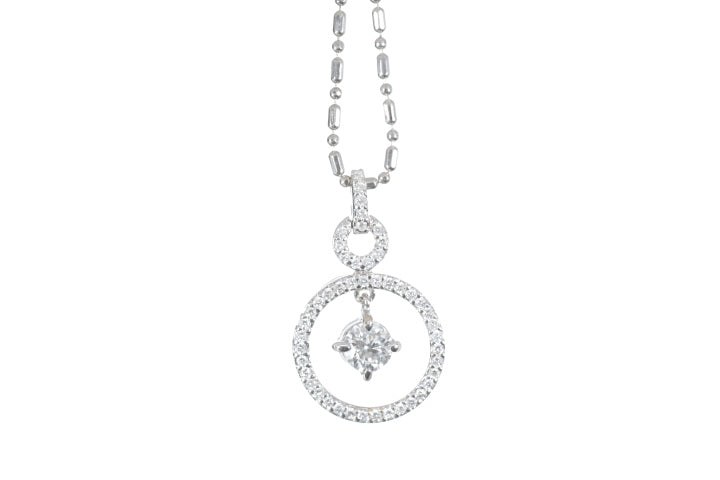 Diamond Dangle Circle Pendant