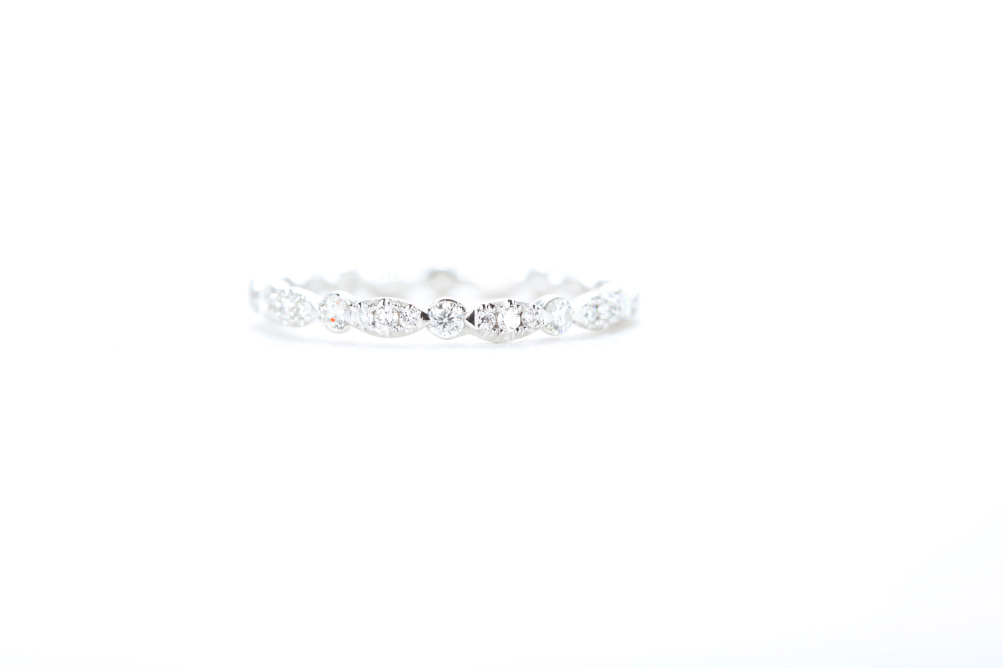 Marquise-Shaped and Round Diamond Eternity Ring